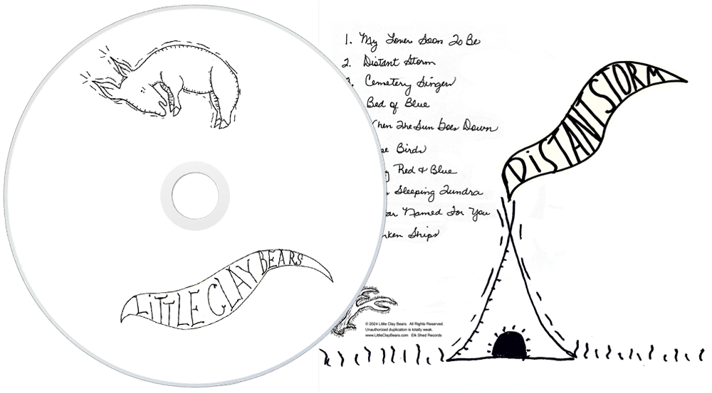 Little Clay Bears - Distant Storm - CD and Handdrawn Back