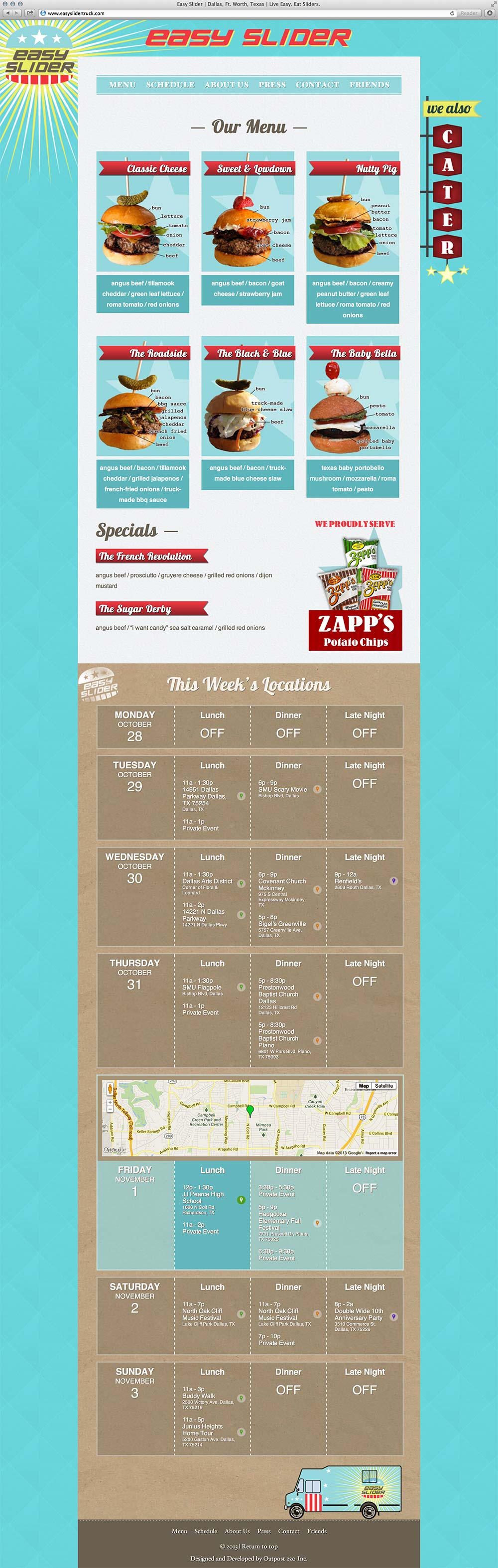Easy Slider - Menu and Schedule